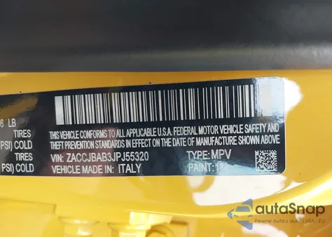 2018 Jeep Renegade Sport 4X4 из США, поврежденный, VIN ZACCJBAB3JPJ55320